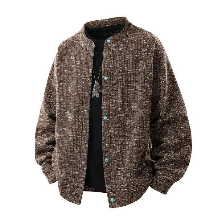 Herren Oversize-Strickbomberjacke mit Stehkragen und Druckknopfverschluss Echo Archiv