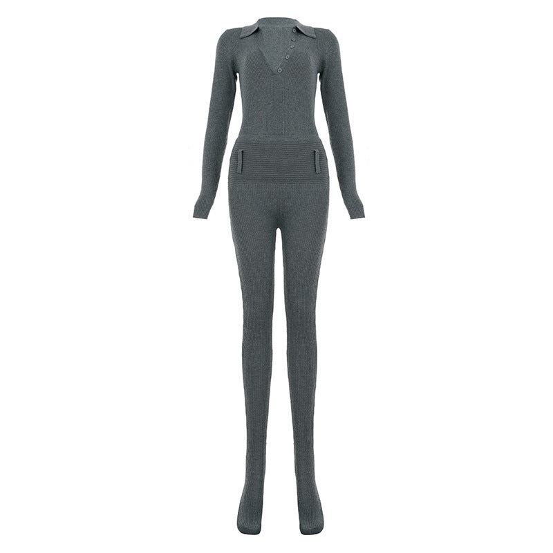 Damen Taillierter Rippstrick-Polo mit tiefem V-Ausschnitt und Knopfleiste – Mavelle