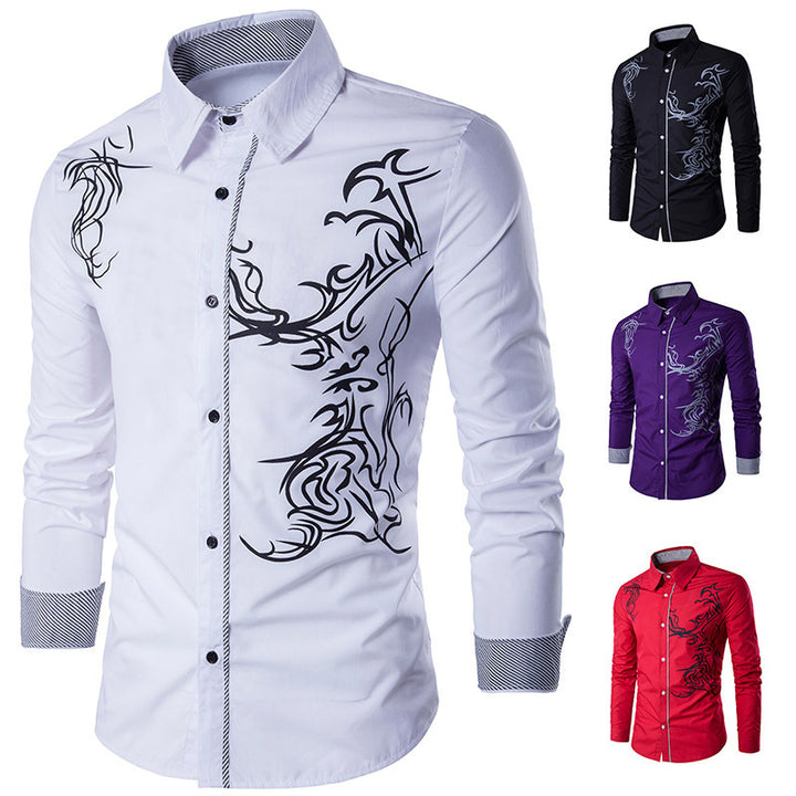 Herren Hemd mit kreativem Grafikdesign und elegantem Schnitt Echoarchiv