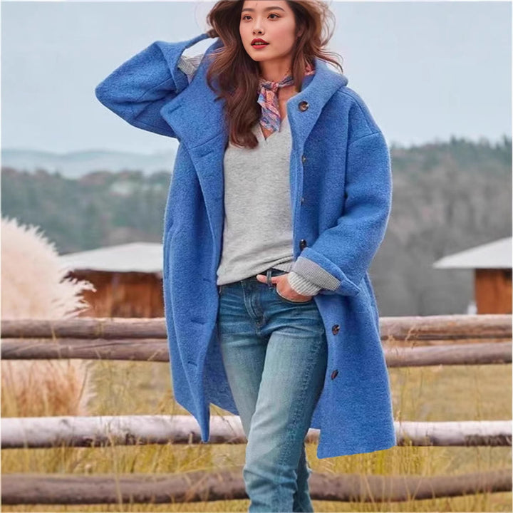 Damen Lange Wolle-Mix Jacke mit weichem Innenfutter und praktischen Taschen Echoarchiv