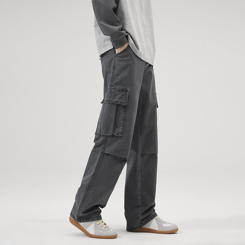 Herren Locker geschnittene Utility‑Cargohose mit verstärkten Knien und tiefem Schritt Echo Archiv