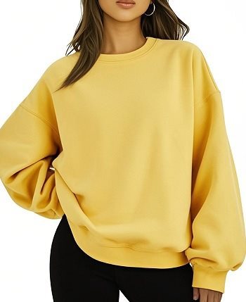Damen Oversized Sweatshirt mit Rundhalsausschnitt, extraweichem French‑Terry und überschnittener Schulter Echo Archiv