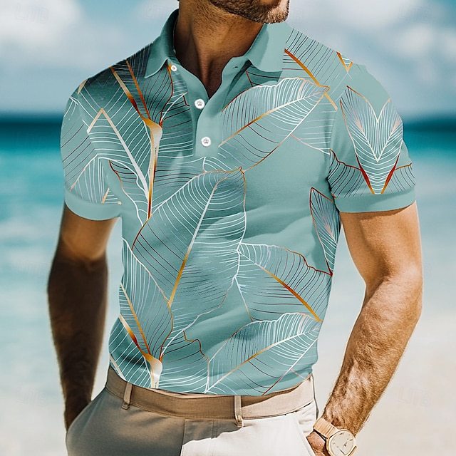 Herren Polohemd mit modernem geometrischen Muster und hochwertiger Baumwollqualität Echoarchiv