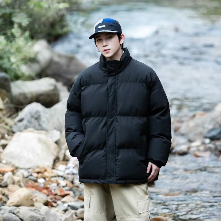 Herren gesteppte Outdoor-Jacke mit hohem Kragen und isolierender Füllung Echoarchiv