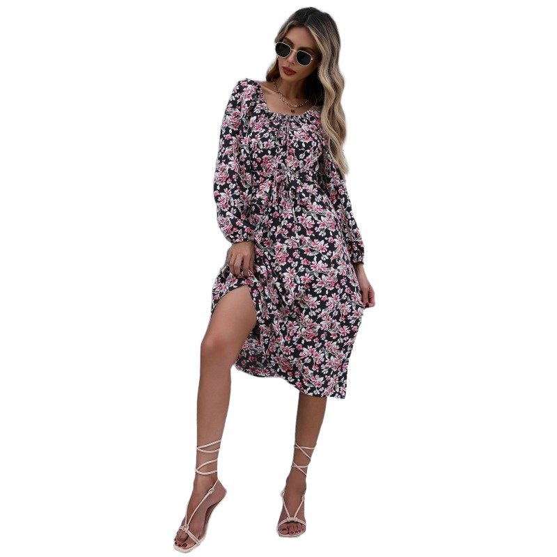 Damen Floral Maxikleid mit Rüschendetails Echo Archiv