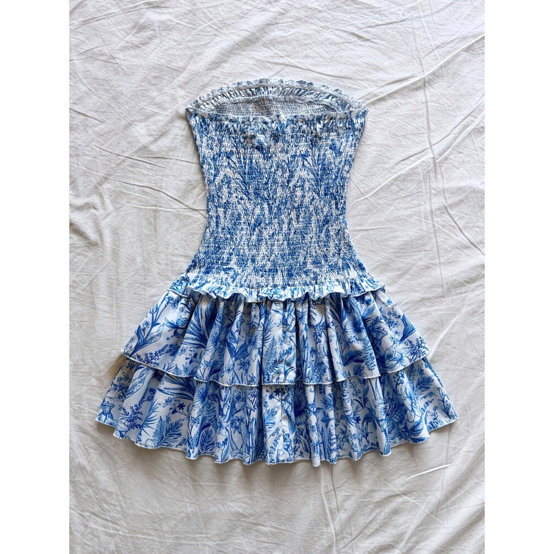 Damen Sommerkleid mit Rüschen und floralen Details Echo Archiv