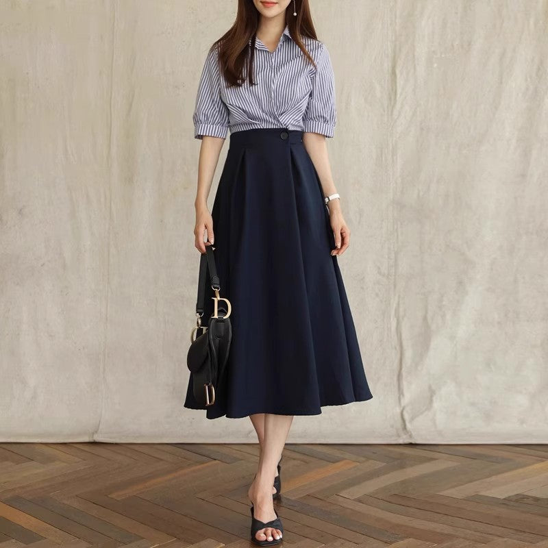 Damen Eleganter A-Linien Midi-Rock Echoarchiv