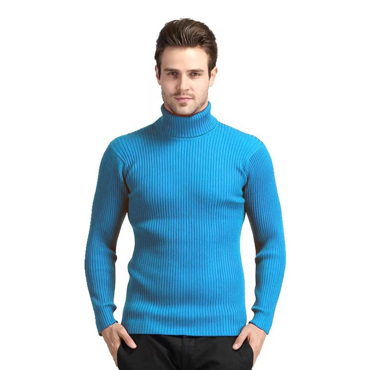 Herren nan Rippstrick Rollkragenpullover figurnaher elastischer Feinstrick Echo Archiv