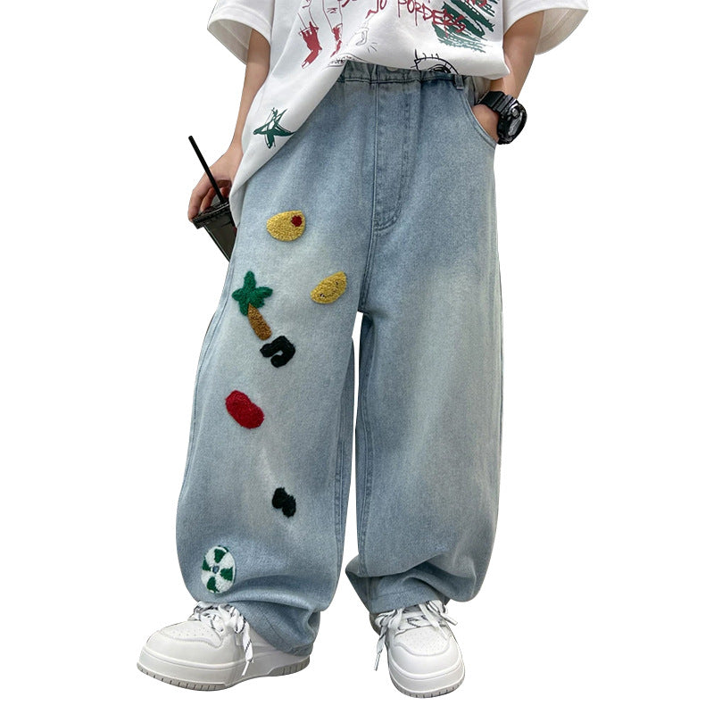 Unisex lässige Jeans mit einzigartigen Stickereien Echo Archiv