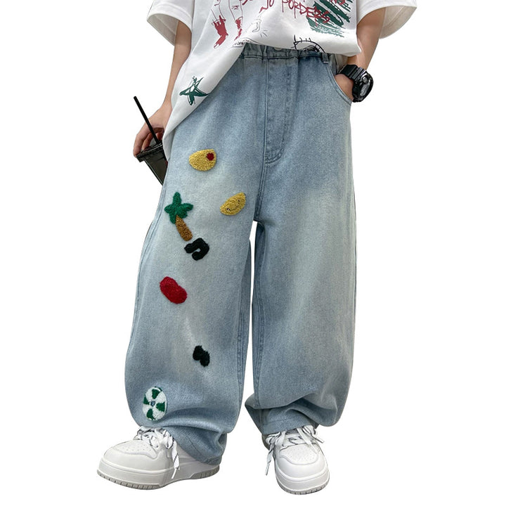 Unisex lässige Jeans mit einzigartigen Stickereien Echo Archiv