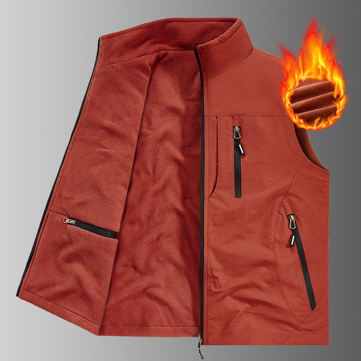 Herren Thermo-Fleece Outdoorweste mit wärmender Teddyfutter-Innenseite, winddichter Außenlage & Multifunktions-Reißverschlusstaschen Echo Archiv