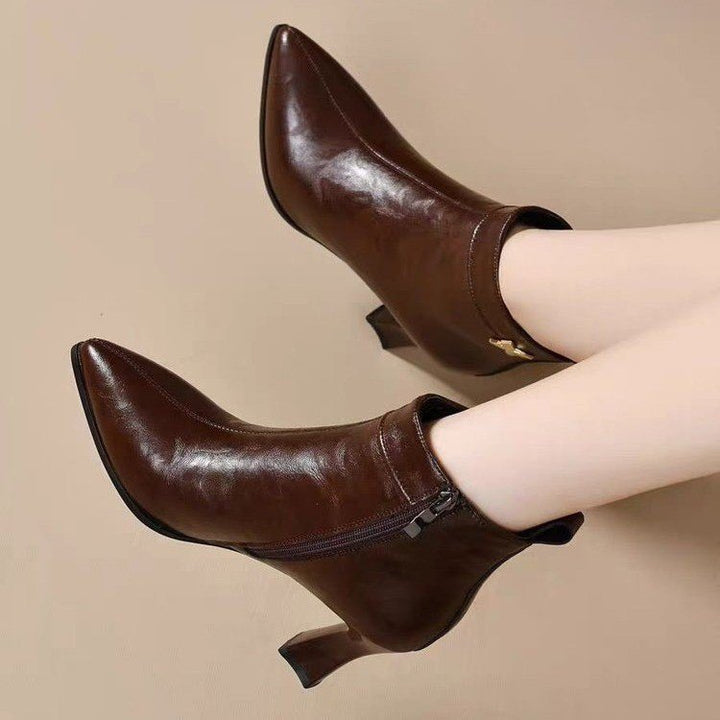 Damen Elegante Stiefeletten mit hohem Absatz und Reißverschluss Echo Archiv