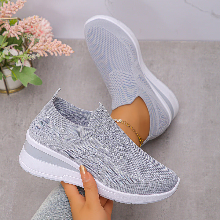Damen Komfortable Wedge-Sneaker aus atmungsaktivem Strickmaterial Echo Archiv