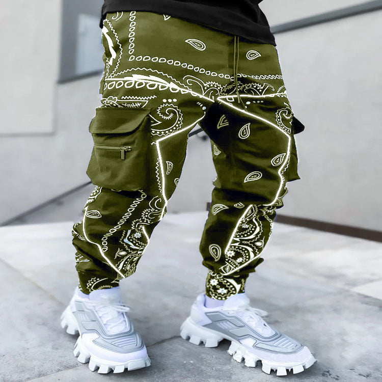 Herren nan Bandana-Cargo-Jogginghose mit Kordelzug und elastischen Bündchen Echo Archiv