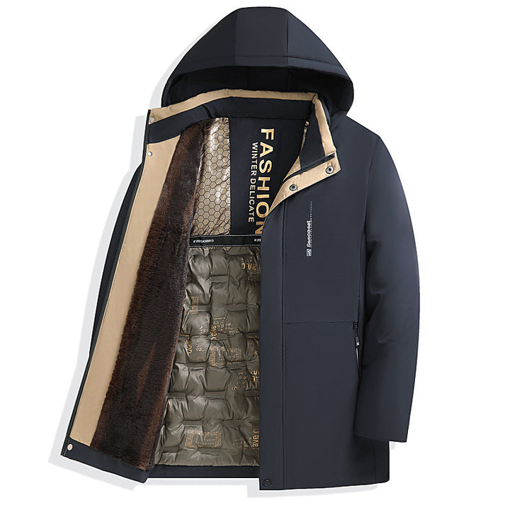 Herren Hochwertige Winterjacke mit Kunstfellfutter Echo Archiv