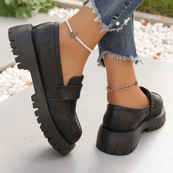 Damen Chunky Loafer mit profilierter Gummisohle und geprägtem Kunstleder Echoarchiv