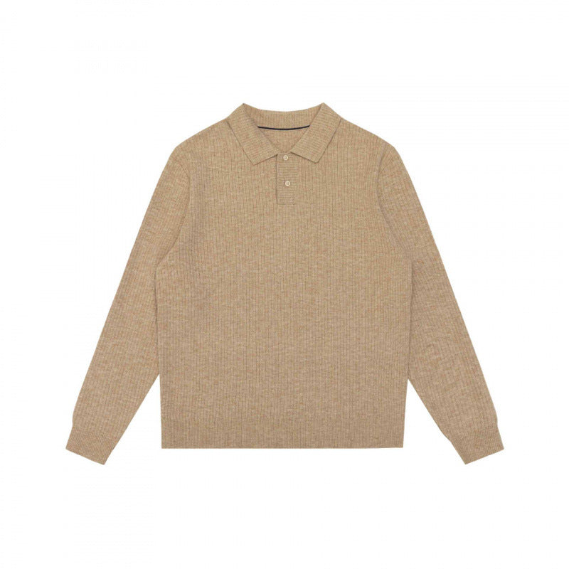 Herren Feinstrick-Poloshirt mit Rippenstruktur, Langarm und klassischem Hemdkragen Echo Archiv
