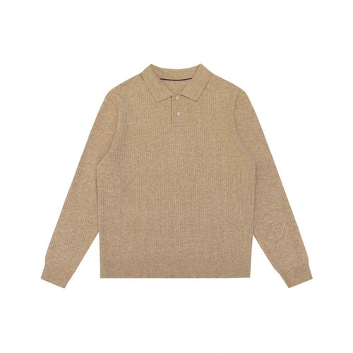 Herren Feinstrick-Poloshirt mit Rippenstruktur, Langarm und klassischem Hemdkragen Echo Archiv