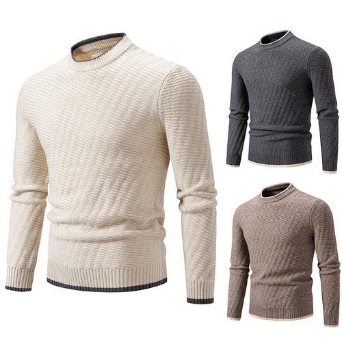 Herren strukturierter Pullover mit hochabschließendem Kragen Echoarchiv