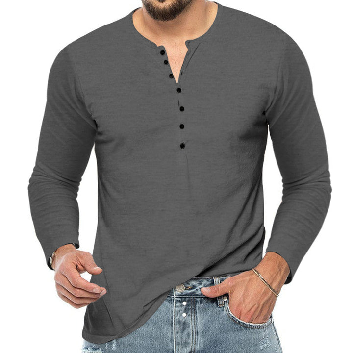 Herren Longsleeve Hemd mit Knopfleiste und soften Materialmix Echoarchiv