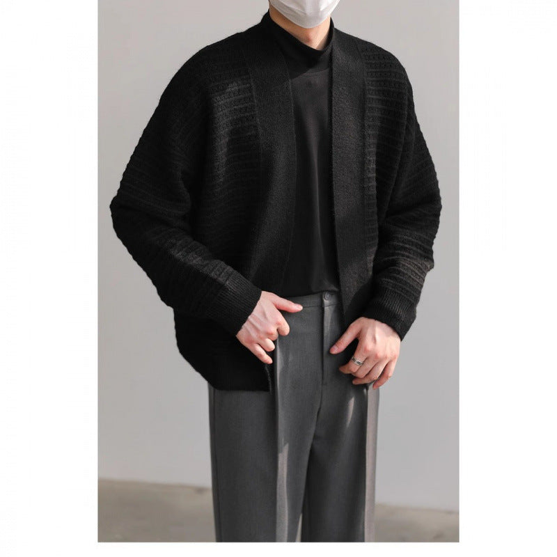 Herren lässiger Strickcardigan mit modernem Design und strukturierter Oberfläche Echoarchiv