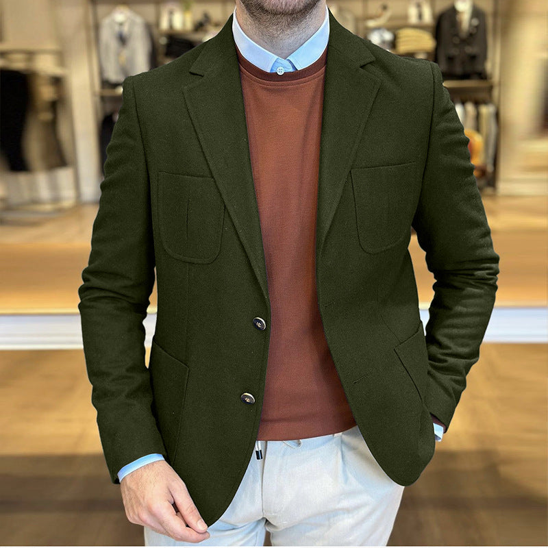 Herren elegantes Hybrid-Blazerjackett mit großen aufgesetzten Taschen und hochwertiger Verarbeitung Echoarchiv