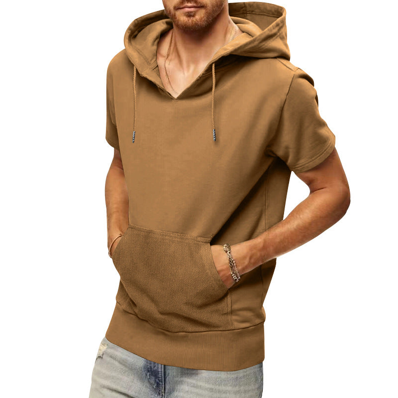 Herren lässiges Kapuzen-T-Shirt mit praktischer Kängurutasche Echoarchiv