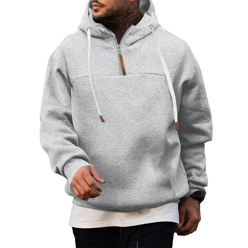 Herren Hoodie mit hohem Kragen und innovativem Reißverschluss Echoarchiv
