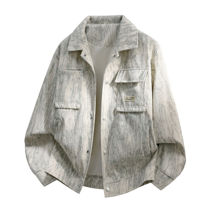 Herren Utility-Overshirt aus Vintage-Optik mit Druckknopfleiste, Pattentaschen & gebürsteter Struktur Echoarchiv