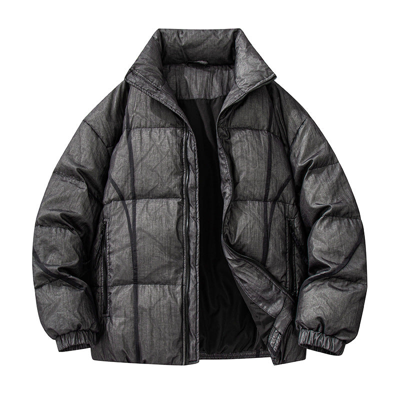 Herren Wattierte Oversize-Steppjacke mit hohem Stehkragen und elastischen Bündchen Echo Archiv