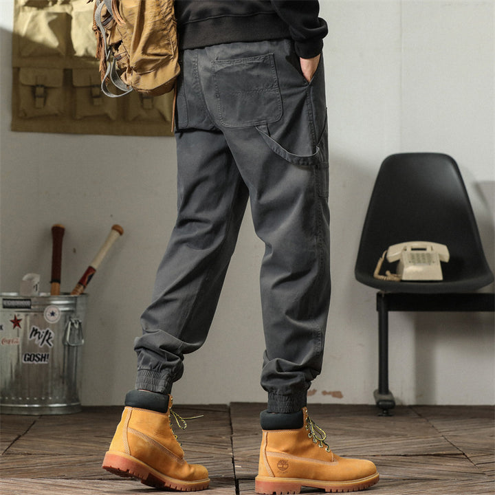 Herren lässige Utility-Hose mit praktischen Taschen und elastischen Bündchen Echoarchiv
