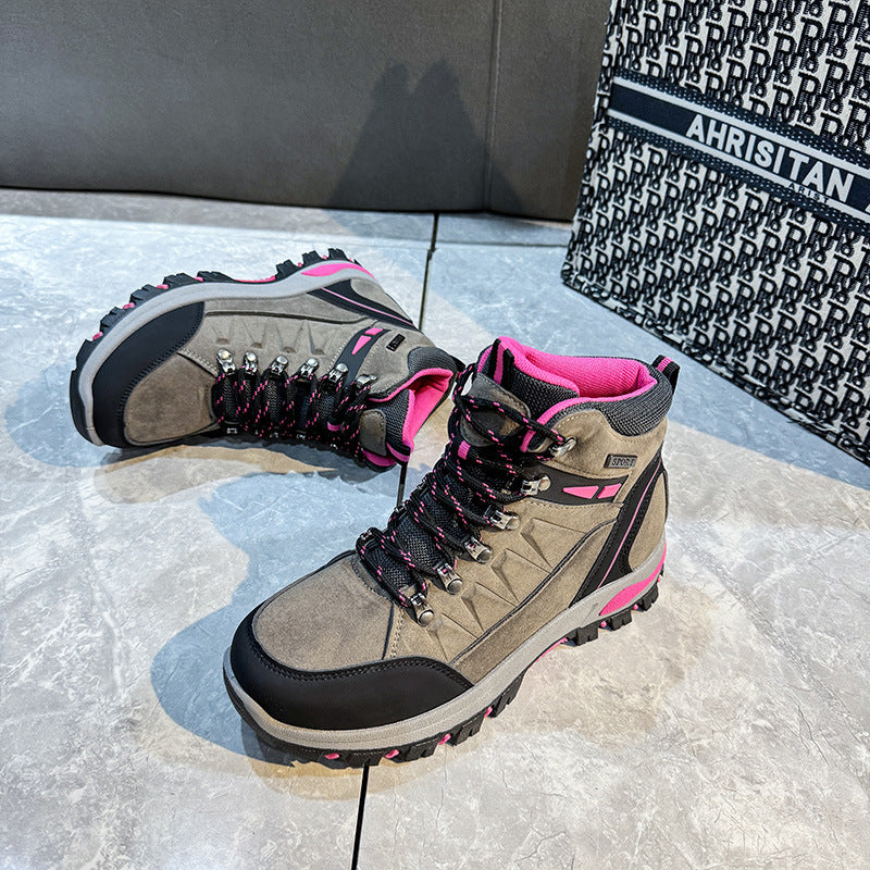 Damen nan robuste Trekkingboots mit wasserabweisender Wildlederoptik, gepolstertem Knöchelkragen und profilierter Outdoor-Laufsohle Echo Archiv