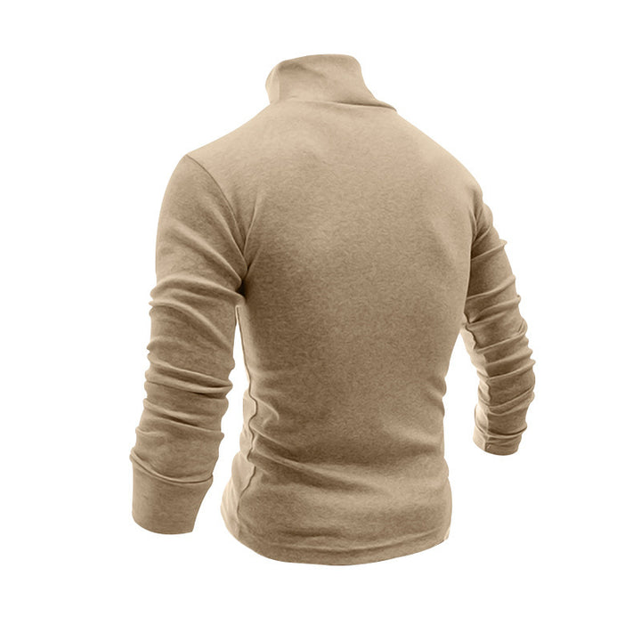Herren hochabschließend gestrickter Pullover mit feiner Textur Echoarchiv