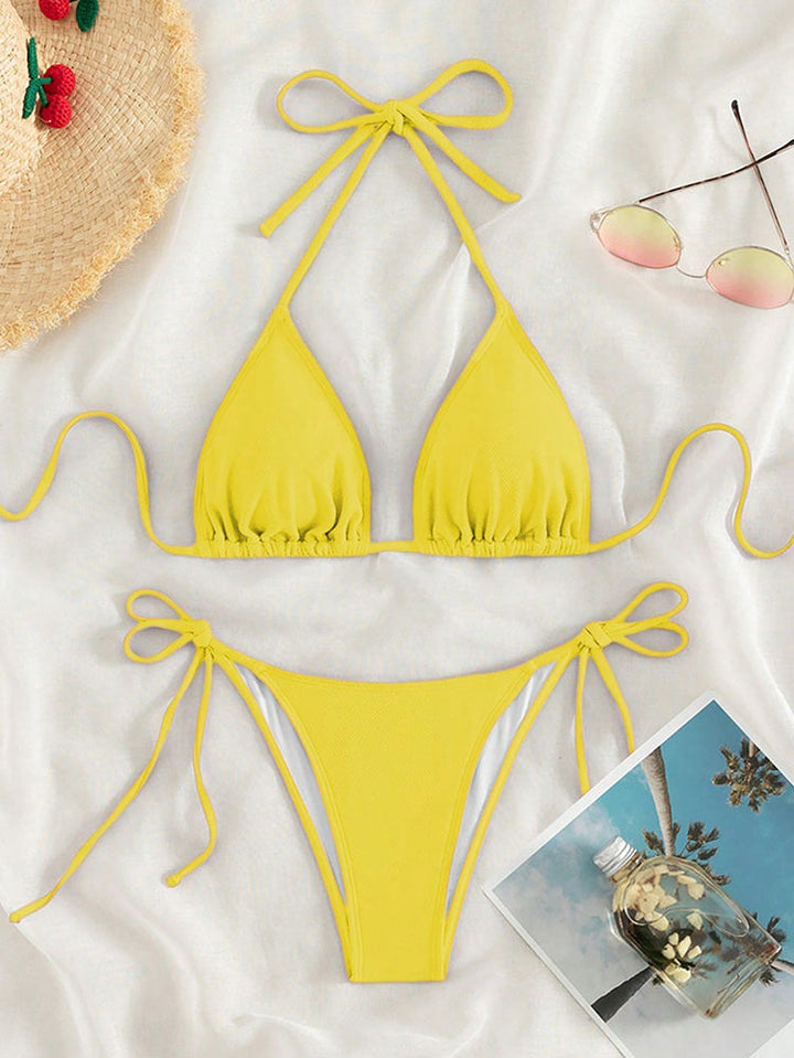 Damen Triangel-Bikini mit verstellbaren Trägern und SeitenbindEchoarchivändern Echoarchiv