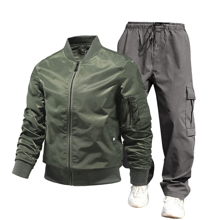 Herren urbane Bomberjacke und Cargo-Hosen Set Echo Archiv