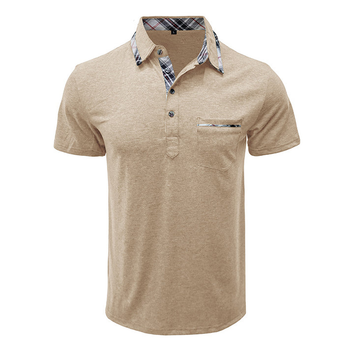 Herren Poloshirt mit kontrastierendem Kragen und modischer Brusttasche Echoarchiv