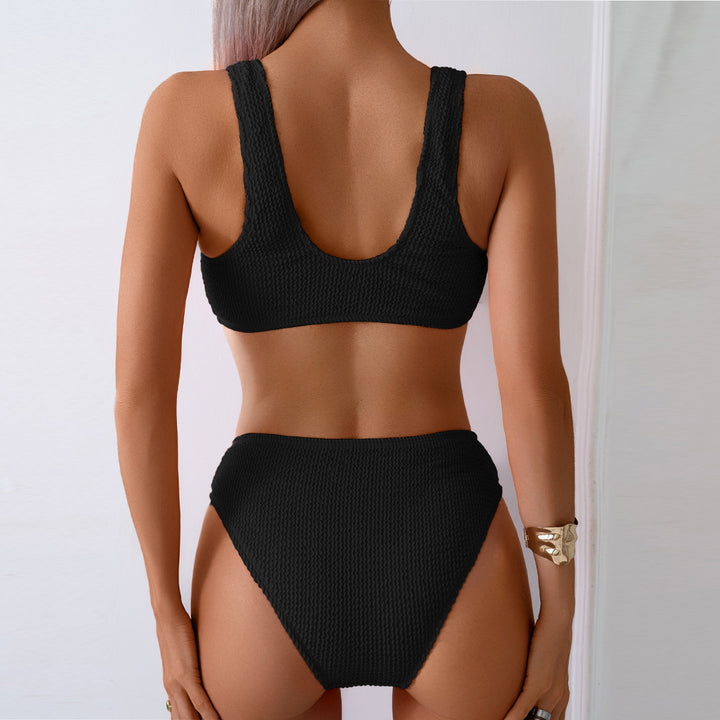 Damen Strukturierter Bikini mit modischer Knotendetail Echo Archiv