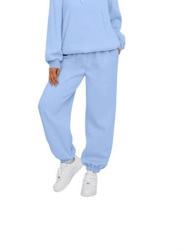 Damen lässige Jogginghose mit hohem Bund elastischen Knöchelabschlüssen und weichem Fleecefutter – Avélisse
