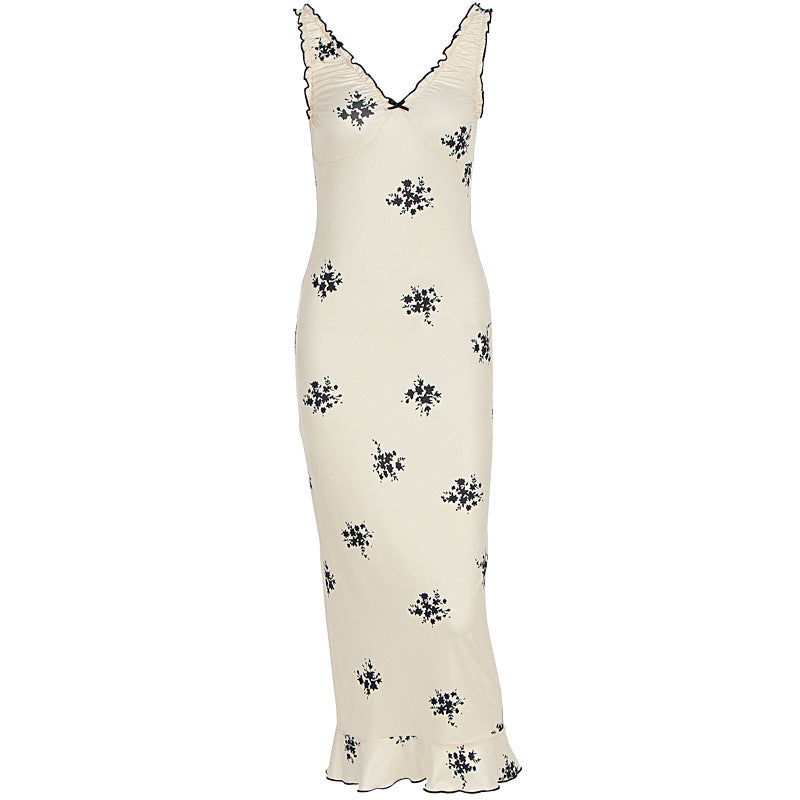Damen Elegantes Maxikleid mit floralen Motiven und Rüschen Echo Archiv