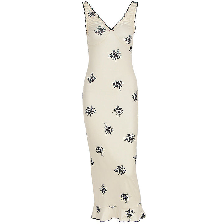 Damen Elegantes Maxikleid mit floralen Motiven und Rüschen Echo Archiv