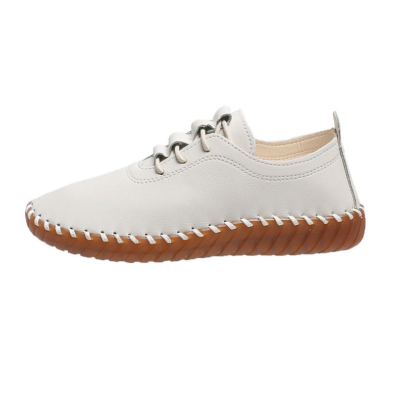 Damen handgenähter Komfort-Sneaker mit elastischer Schnürung und profilierter Kautschuksohle Echo Archiv