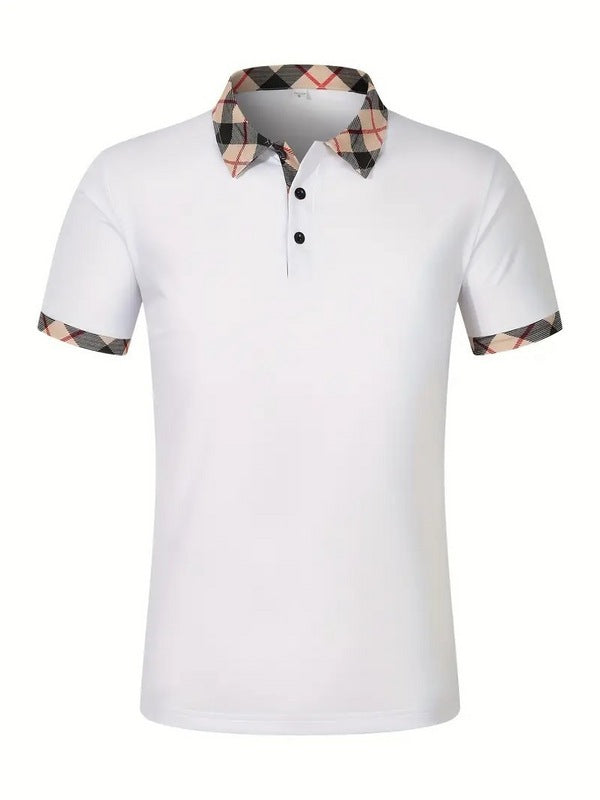 Herren Poloshirt mit kontrastierendem Kragen und modischen Muster Echoarchiv
