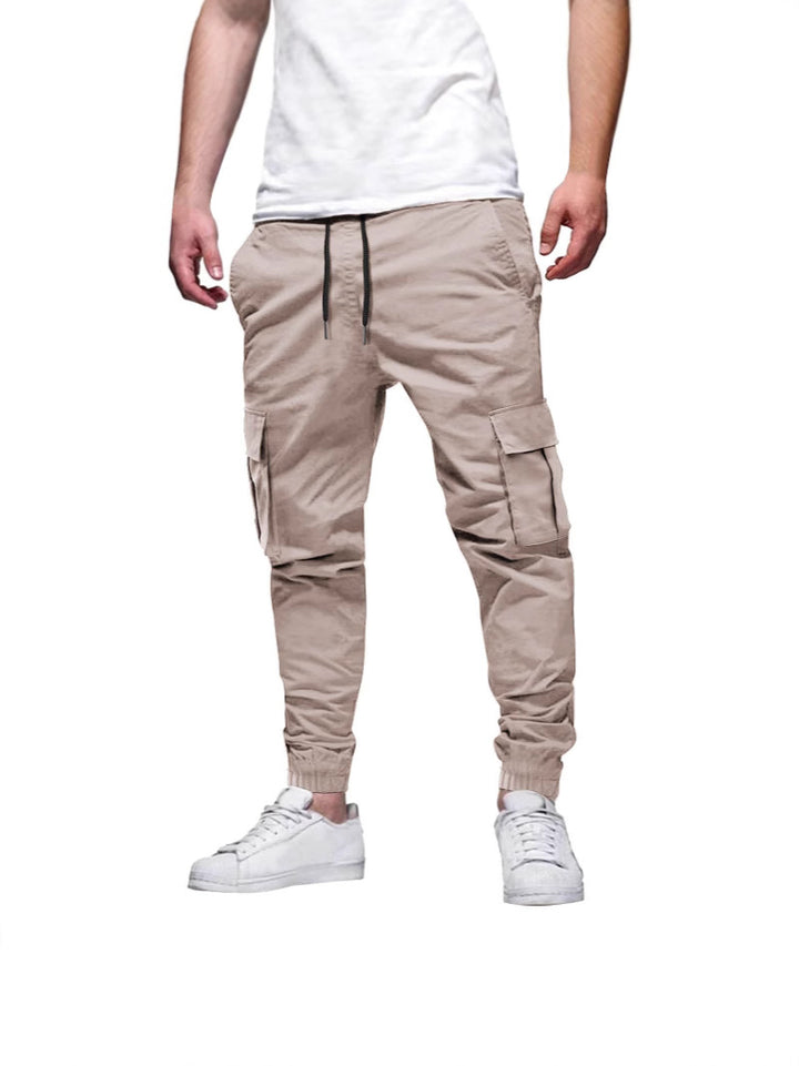 Herren lässige Cargo-Hose mit elastischem Bund und funktionalen Seitentaschen Echoarchiv