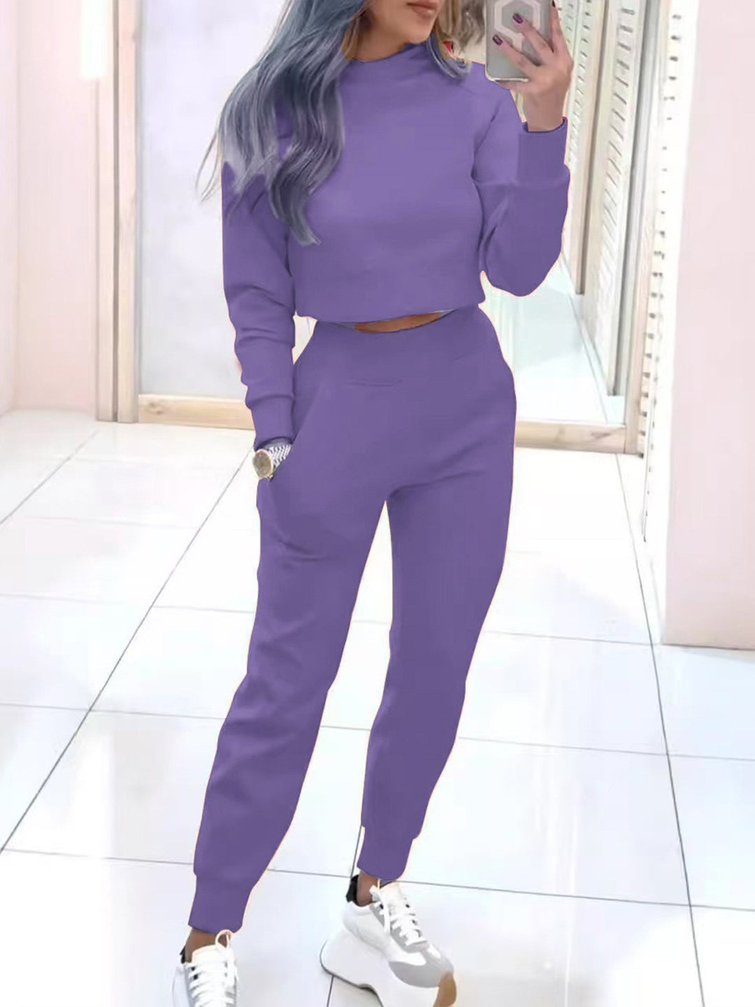 Damen Modischer Sweater und Jogginghose Set Echoarchiv