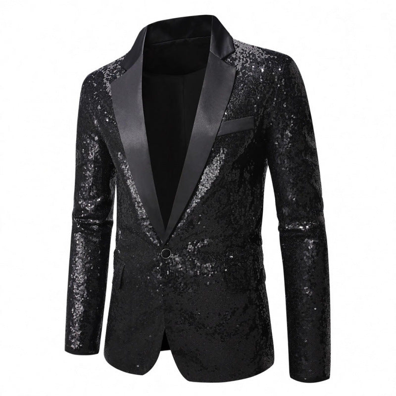 Herren Glamouröser Pailletten-Anzugblazer Echoarchiv