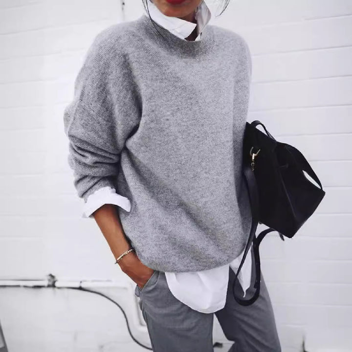 Damen Oversize Kuscheliger Strickpullover mit Lockere Passform, Fallenden Schultern und Mohair-Look Echoarchiv