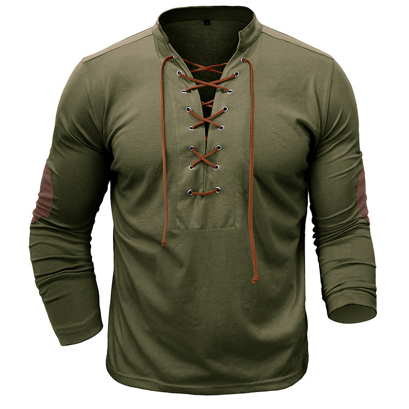 HerrenLangarmshirt mit modischem Schnürdesign Echoarchiv