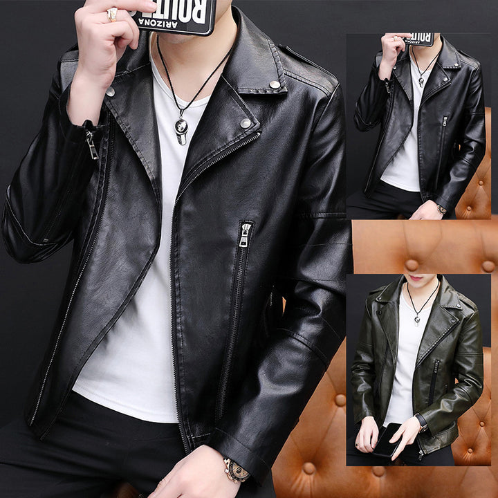 Herren modische Biker-Jacke aus hochwertigem Kunstleder Echoarchiv