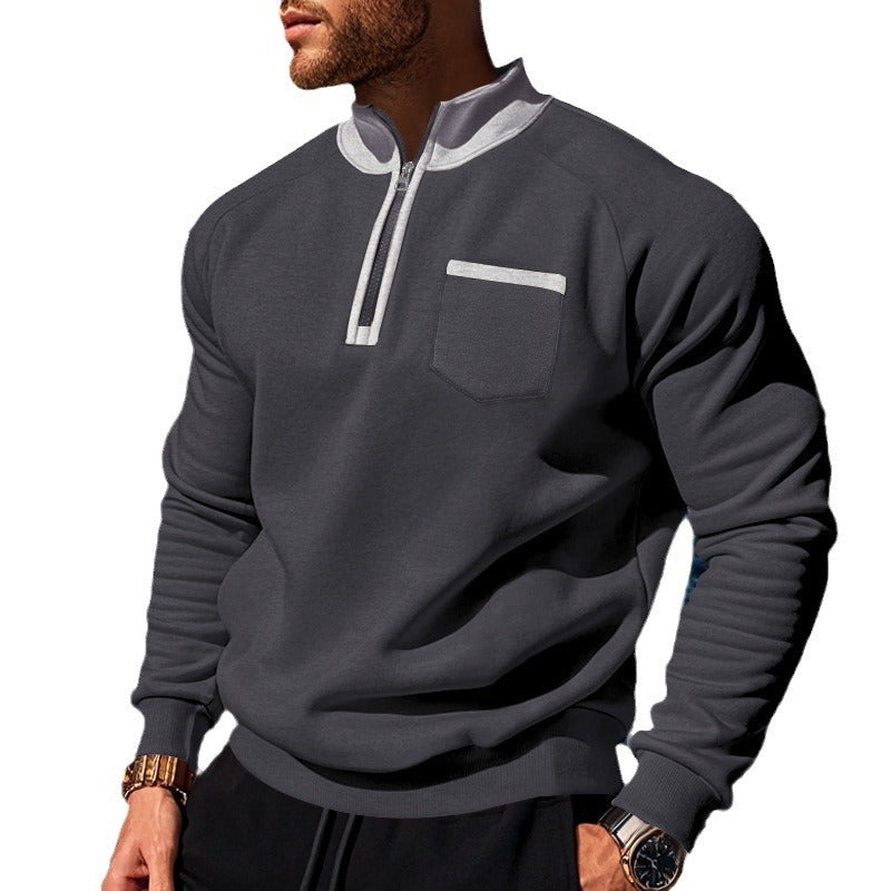 Herren Sweatshirt mit halbem Reißverschluss und feuchtigkeitsregulierendem Stoff Echoarchiv