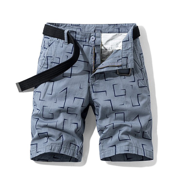 Herren Cargoshorts mit modischem geometrischem Muster und elastischem Bund Echoarchiv